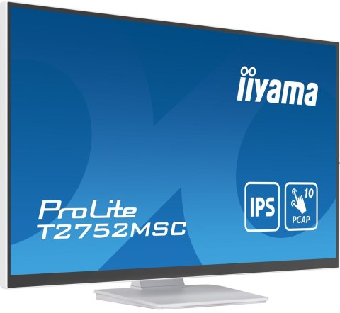Monitor komputerowy iiyama ProLite T2752MSC-W1, 68,6 cm (27") 1920 x 1080 px Full HD LED Ekran dotykowy Biały