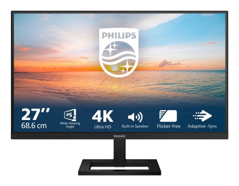 Philips 27E1N1800AE/00 monitor komputerowy 68,6 cm (27") 3840 x 2160 px 4K Ultra HD LED Czarny