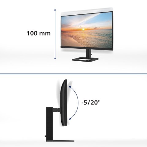 Philips 27E1N1800AE/00 monitor komputerowy 68,6 cm (27") 3840 x 2160 px 4K Ultra HD LED Czarny