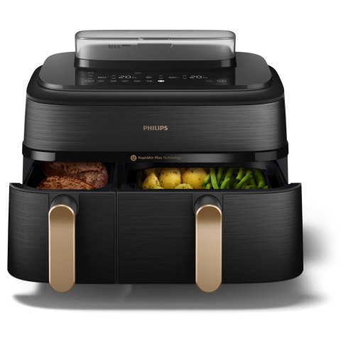 Frytownica powietrzna Philips z podwójną parą NA552/00 Seria 5000 Moc 2750 W Pojemność 9 L RapidAir Plus Czarny