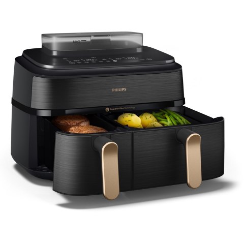 Frytownica powietrzna Philips z podwójną parą NA552/00 Seria 5000 Moc 2750 W Pojemność 9 L RapidAir Plus Czarny