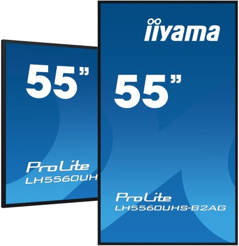 Iiyama 55" profesjonalny wyświetlacz Digital Signage 4K UHD z zaawansowanymi opcjami sterowania i łączności