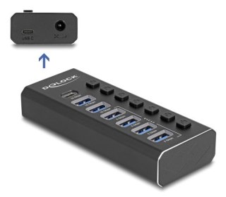 Delock 7-portowy hub USB z 3 portami 10 Gb/s i 4 szybkimi ładowaniami
