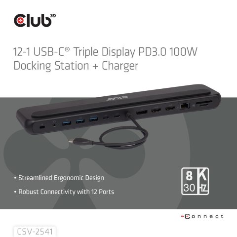 NB Stacja dokująca 12w1/USB-C 100W CSV-2541 CLUB3D