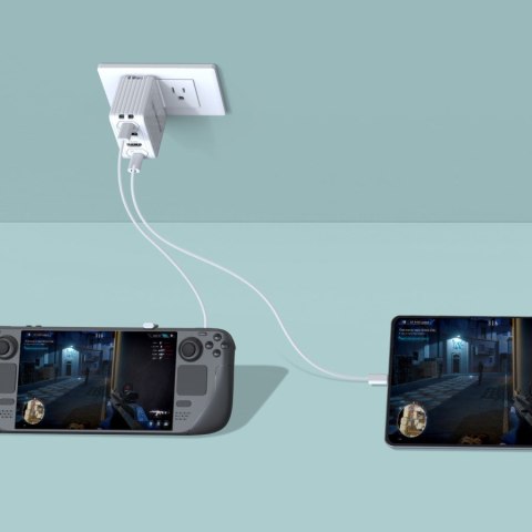 Stacja ładująca AVerMedia, EliteGO (GC313Pro) Biały, 100W GaN, HDMI