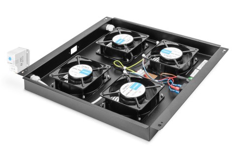 Dachowy zestaw wentylacyjny Digitus dla Uniw. Netzw. & Dyna. Basic z 4 wentylatorami, przełącznikiem, termostatem, 552 m3/h, kol