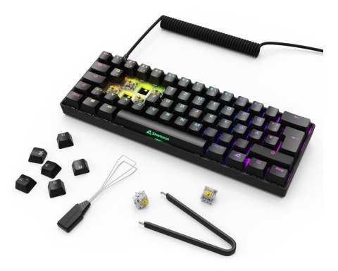Klawiatura Sharkoon Gaming Keyboard Skiller SGK50S4 Gen2 czarno-żółty RGB
