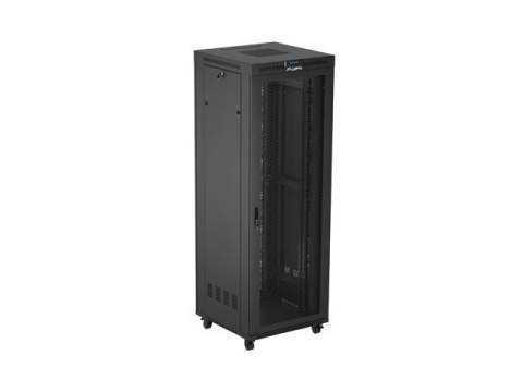 Szafa instalacyjna rack stojąca 19'' 47U 800x800 czarna drzwi perforowane LCD LANBERG (FLAT PACK)