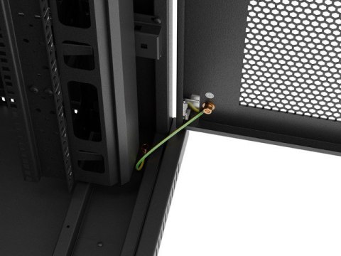 Szafa instalacyjna rack stojąca 19'' 47U 800x800 czarna drzwi perforowane LCD LANBERG (FLAT PACK)