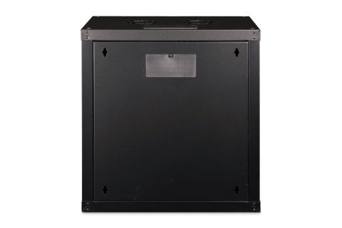 Szafa sieciowa wisząca Unique 19" 12U rack 600x450, drzwi szyba, czarny, niedzielona, złożona, 100kg