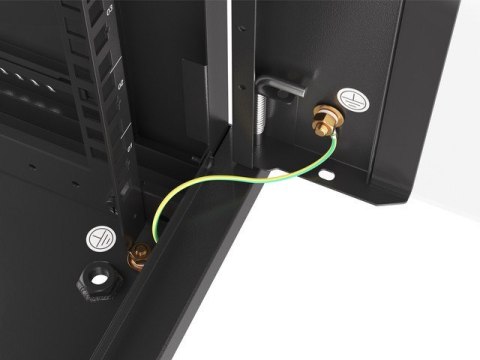 Lanberg szafa instalacyjna wisząca 19'' 18U 600x600mm czarna (drzwi szklane)