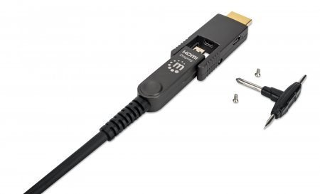 Kabel światłowodowy MANHATTAN Active High Speed HDMI z odłączanym złączem 4K@60Hz UHD, HDMI męski na Micro HDMI męski (typ D) i 