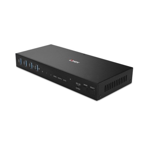 Lindy 2-portowy przełącznik KVM HDMI 4K60 USB3.0 z podwójną głowicą