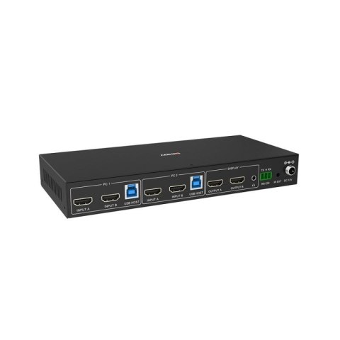 Lindy 2-portowy przełącznik KVM HDMI 4K60 USB3.0 z podwójną głowicą