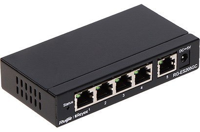 Ruijie Networks RG-ES205GC łącza sieciowe Zarządzany L2 Gigabit Ethernet (10/100/1000) Czarny