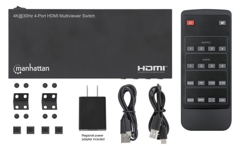 4-portowy HDMI Multiviewer Switch 4K 30Hz Manhattan