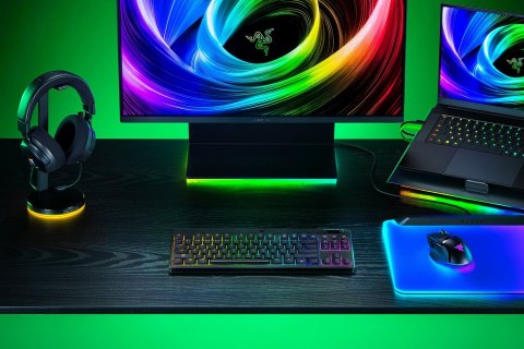 Klawiatura Razer BlackWidow V4 Niskoprofilowa Tenkeyless HyperSpeed (zielony przełącznik) - Układ amerykański