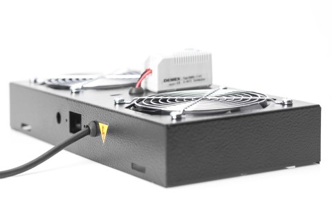 Panel wentylacyjny DIGITUS do szaf 19" wiszących, 2 x wentylator, termostat, czarny