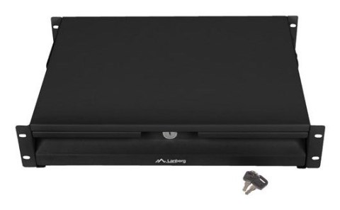 SZUFLADA DO SZAF 19" 2U 360MM CZARNA LANBERG (2U/483X360MM UDŹWIG DO 90KG, MONTAŻ 4 PUNKTOWY)