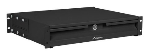 SZUFLADA DO SZAF 19" 2U 360MM CZARNA LANBERG (2U/483X360MM UDŹWIG DO 90KG, MONTAŻ 4 PUNKTOWY)