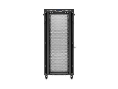 Szafa instalacyjna rack stojąca 19" 37U 800X800 czarna drzwi perforowane LCD Lanberg (Flat Pack)