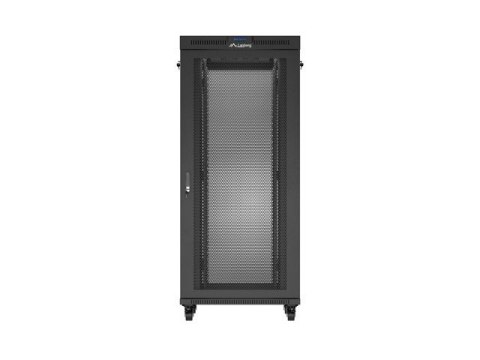 Szafa instalacyjna rack stojąca 19" 37U 800X800 czarna drzwi perforowane LCD Lanberg (Flat Pack)