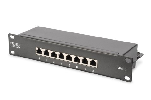 Zestaw sieciowy 10": szafa wisząca 12U, półka, listwa zasilająca, 8-port switch, panel kat.6, czarny