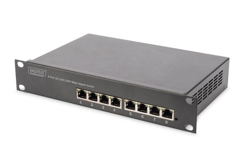 Zestaw sieciowy 10": szafa wisząca 6U, półka, listwa zasilająca, 8-port switch, panel kat.6, szary