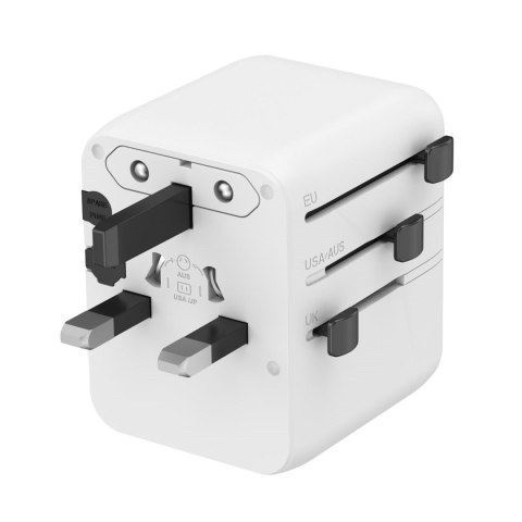 GEMBIRD UNIWERSALNY ADAPTER PODRÓŻNY 20 W, BIAŁY