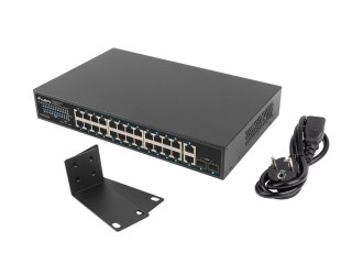 Switch LANBERG RSGE-24P-2GE-2S-360 RACK 19" 24X 1GB POE+/2X GB/2X SFP 360W