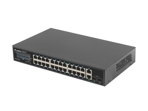 Switch LANBERG RSGE-24P-2GE-2S-360 RACK 19" 24X 1GB POE+/2X GB/2X SFP 360W