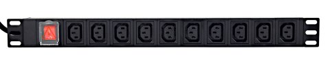 GEMBIRD LISTWA ZASILAJĄCA RACK (PDU) 10 GNIAZD C13, 1U, 16A, WTYK C20, 2M