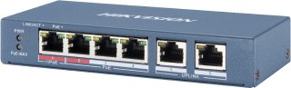 Hikvision DS-3E0106HP-E łącza sieciowe Nie zarządzany Fast Ethernet (10/100) Obsługa PoE Niebieski