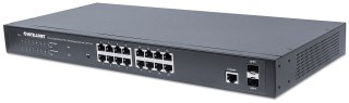 Intellinet 561341 łącza sieciowe Zarządzany L2+ Gigabit Ethernet (10/100/1000) Obsługa PoE 1U Czarny