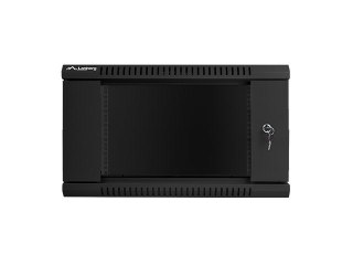 Lanberg szafa instalacyjna wisząca 19'' 6U 600x600mm czarna (drzwi szklane)
