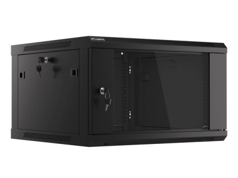 Lanberg szafa instalacyjna wisząca 19'' 6U 600x600mm czarna (drzwi szklane)