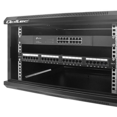 Qoltec Szafa RACK 19" | 6U | 600 x 370 x 600 | Perforowane drzwi | Wisząca