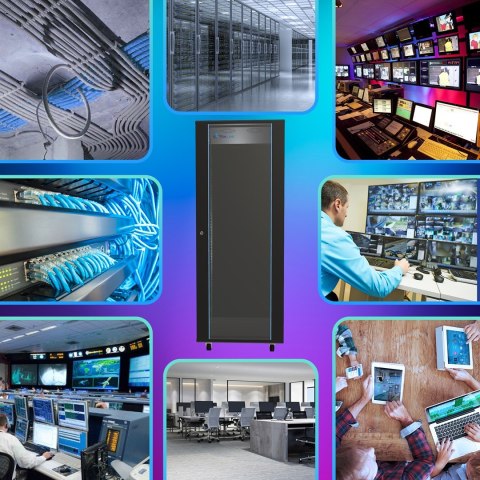 Extralink Szafa rack 37U 600x600 Czarna stojąca