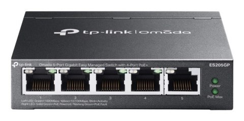 TP-Link Omada ES205G Zarządzany Gigabit Ethernet (10/100/1000) Obsługa PoE Czarny