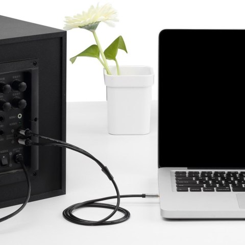 Kabel audio 3,5 mm męski na 2RCA męski 5m czarny