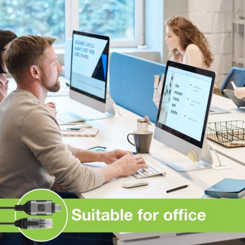 TECHLY ADAPTER/KABEL SIECIOWY USB-C NA GIGABIT ETHERNET RJ45 1M