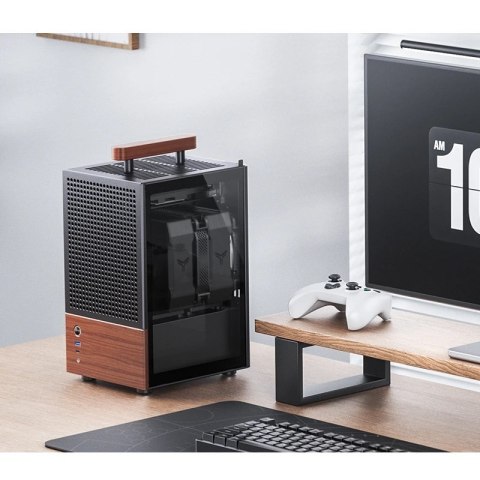 Obudowa Jonsbo T6, Mini-Tower, Mini-ITX, Tempered Glass, Holz - czarna