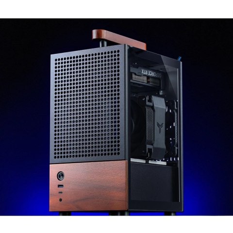 Obudowa Jonsbo T6, Mini-Tower, Mini-ITX, Tempered Glass, Holz - czarna
