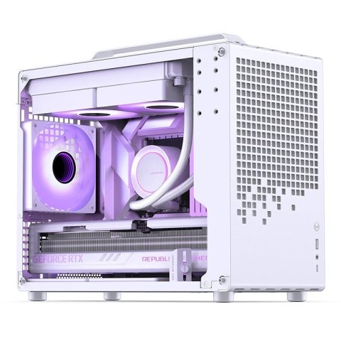 Obudowa Jonsplus Z20 GEJP-023 Mesh PC, Mini Tower, Micro-ATX, z uchwytem do przenoszenia - biała