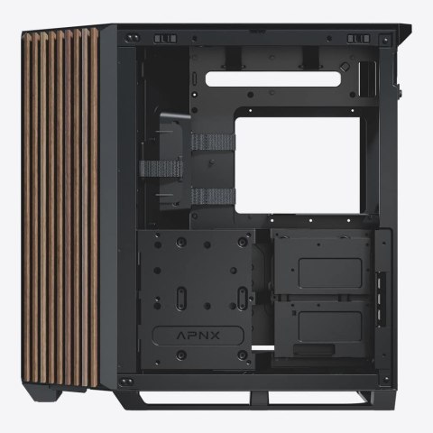 Obudowa PC APNX V1, Midi-Tower, ATX, Tempered Glass, Holz, schwarz
