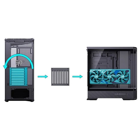 Obudowa PC Jonsbo D400, Midi Tower, ATX, Szkło Hartowane