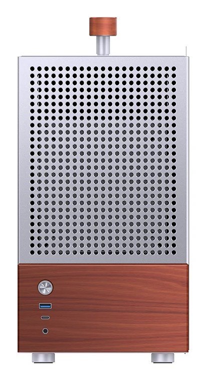 Obudowa PC Jonsbo T6 Mini-Tower, Mini-ITX, szkło hartowane, drewno - srebrna