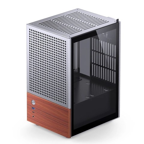 Obudowa PC Jonsbo T6 Mini-Tower, Mini-ITX, szkło hartowane, drewno - srebrna