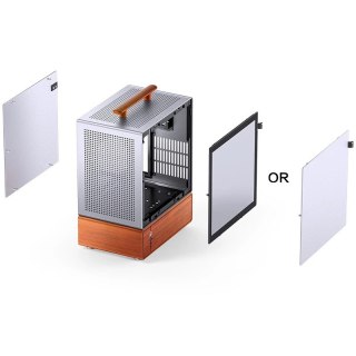 Obudowa PC Jonsbo T7, Midi-Tower, mATX, Szkło Hartowane - srebrne