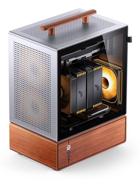 Obudowa PC Jonsbo T7, Midi-Tower, mATX, Szkło Hartowane - srebrne